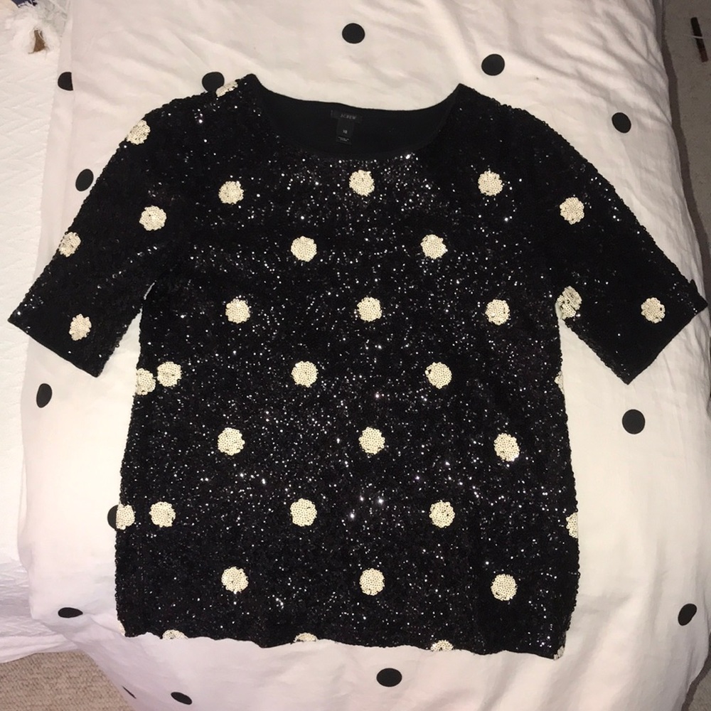 Never Worn Jcrew Sequin Polka Dot Sweater!